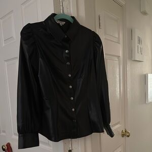 Black Button-Up Women's Top